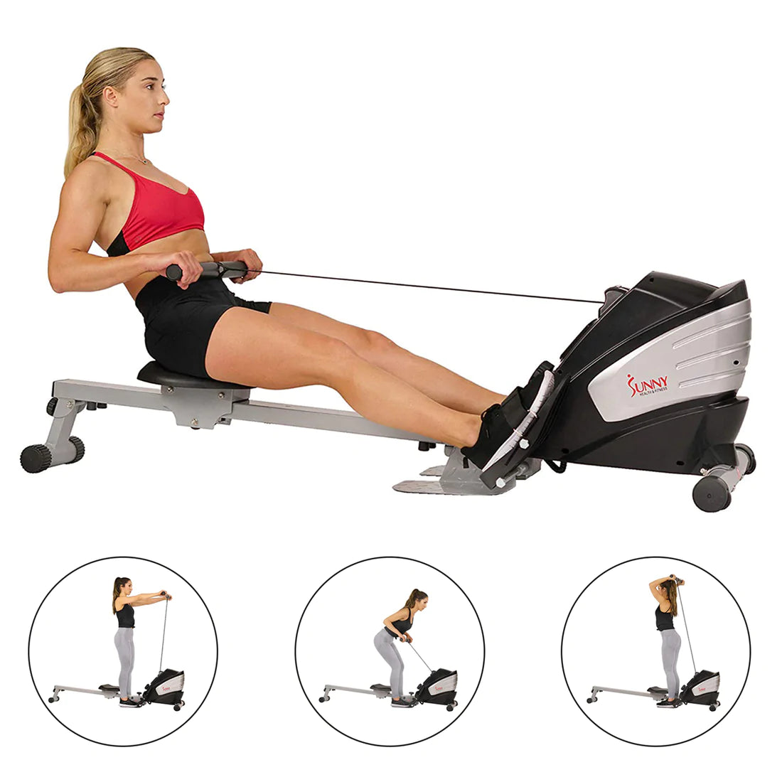 Sunny Health & Fitness SF-RW5622 Dual Function Magnetic Rowing Machine