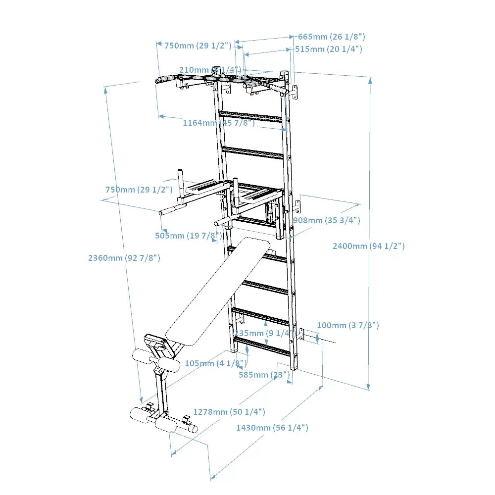 Gymnastic ladder for home gym or fitness room – BenchK 723B