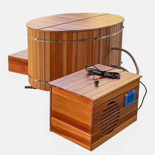 Cedar Wood Ice Bath with Chillier with Soaking Function Whirlpools Bathtubs