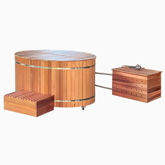 Cedar Wood Ice Bath with Chillier with Soaking Function Whirlpools Bathtubs