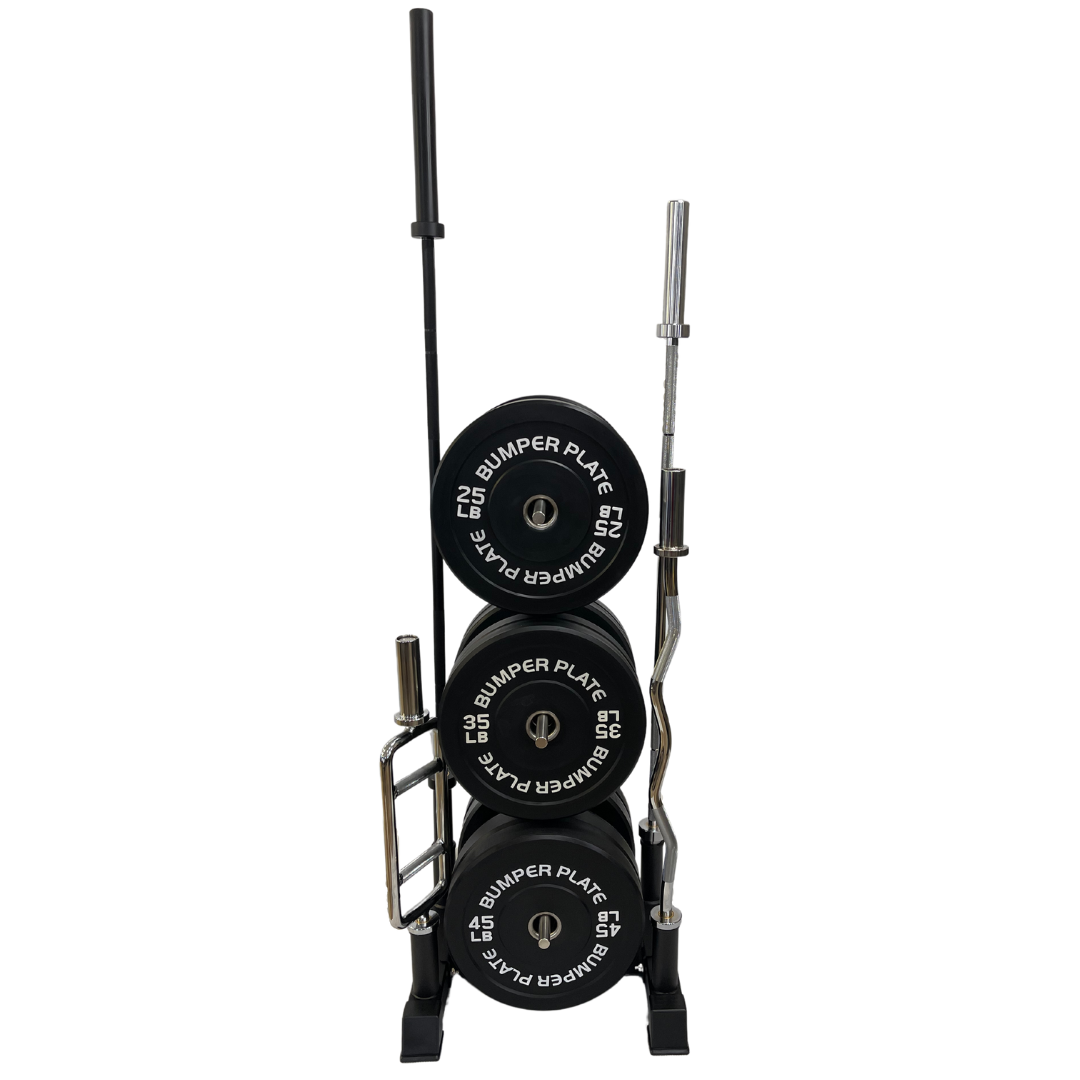 Diamond Fitness 3 Tier Plate Tree with 4 Oly Bar Holders DF3TPRS