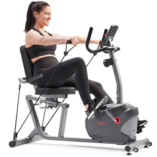 Sunny Health & Fitness Performance Interactive Series Recumbent Exercise Bike with Exclusive SunnyFit™ App Enhanced Bluetooth Connectivity - SF-RB420031