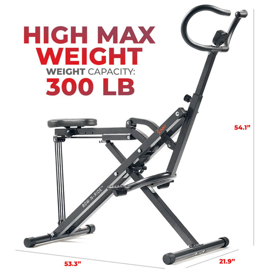 Sunny Health & Fitness Row-N-Ride Plus Assisted Squat Machine - NO. 077PLUS