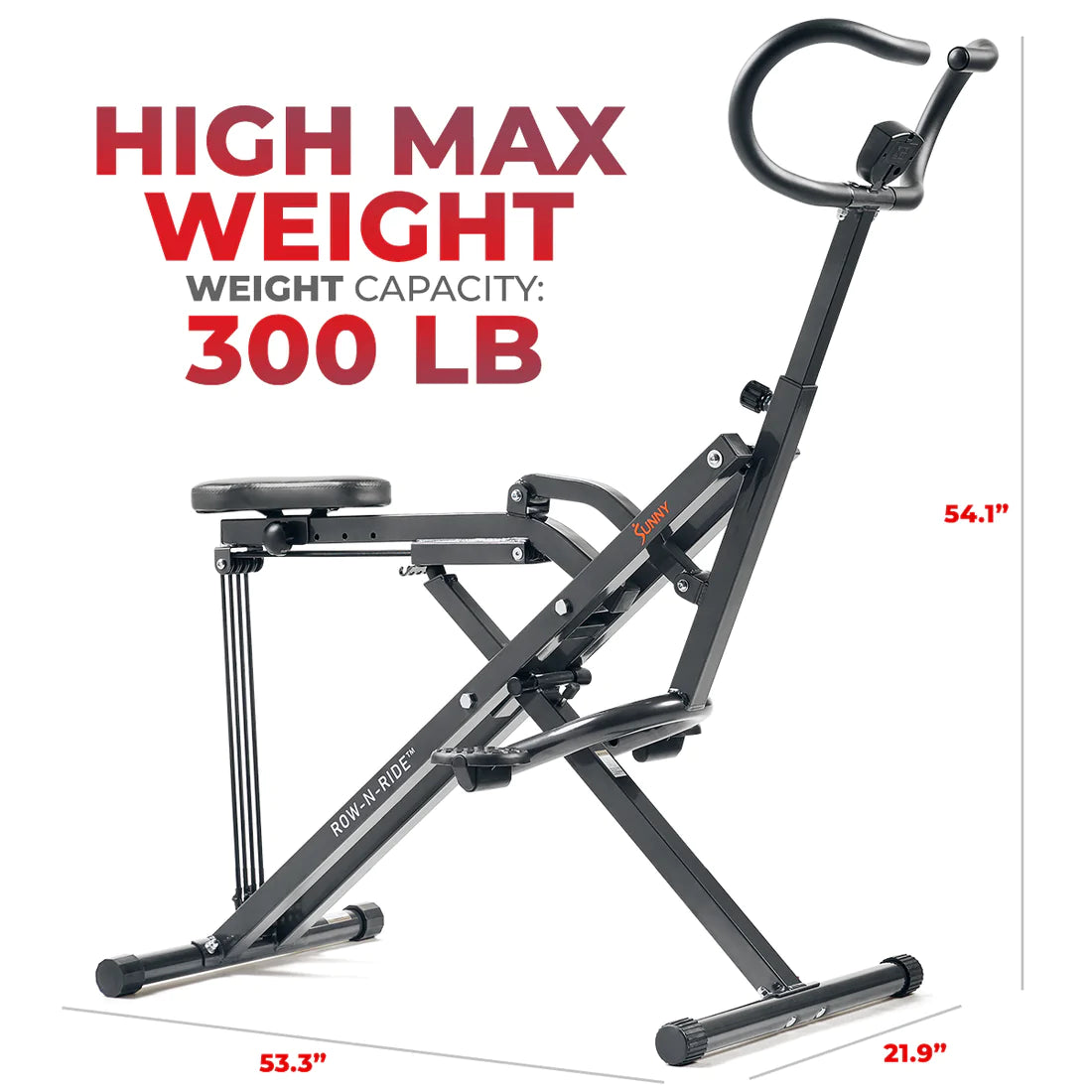 Sunny Health & Fitness Row-N-Ride Plus Assisted Squat Machine - NO. 077PLUS