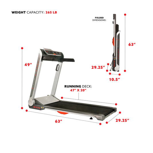 Sunny Health & Fitness Strider Treadmill with 20" Wide LoPro Deck SF-T7718