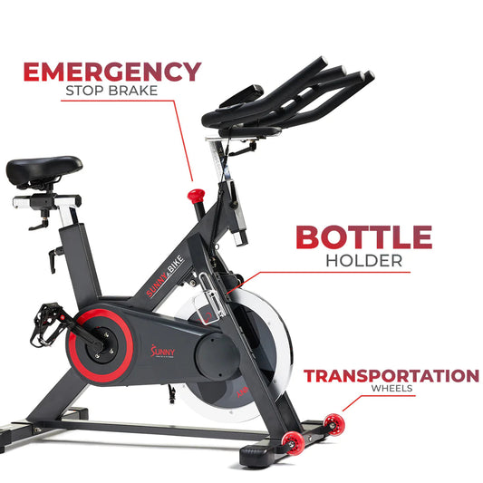 Sunny Health & Fitness Premium Indoor Cycling Smart Stationary Bike with Exclusive SunnyFit® App Enhanced Bluetooth Connectivity SF-B1805SMART