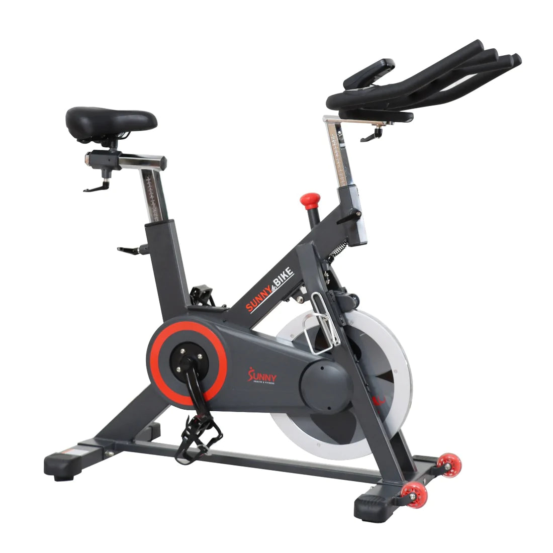 Sunny Health & Fitness Magnetic Belt Drive Indoor Cycling Bike with 44 lb Flywheel and Large Device Holder - SF-B1805