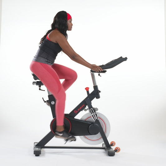 Sunny Health & Fitness Magnetic Belt Drive Indoor Cycling Bike with 44 lb Flywheel and Large Device Holder - SF-B1805