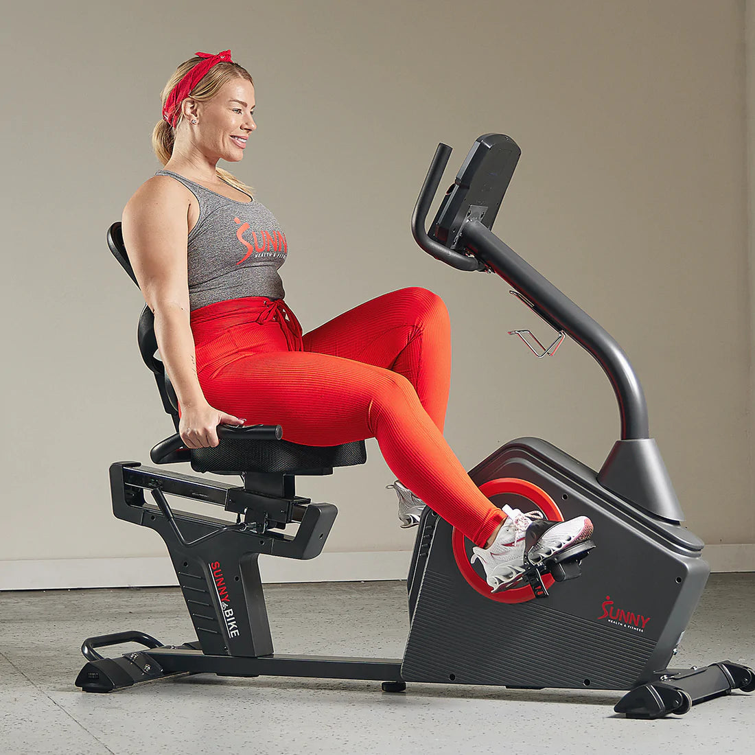 Sunny Health & Fitness Magnetic Resistance Smart Recumbent Bike  SF-RB4850SMART