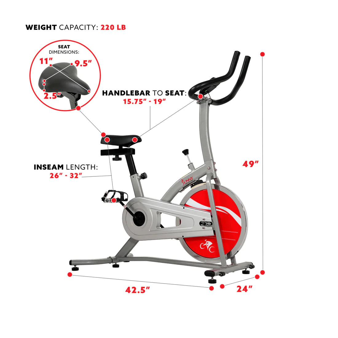 Sunny Health & Fitness Indoor Cycling Bike SF-B1203