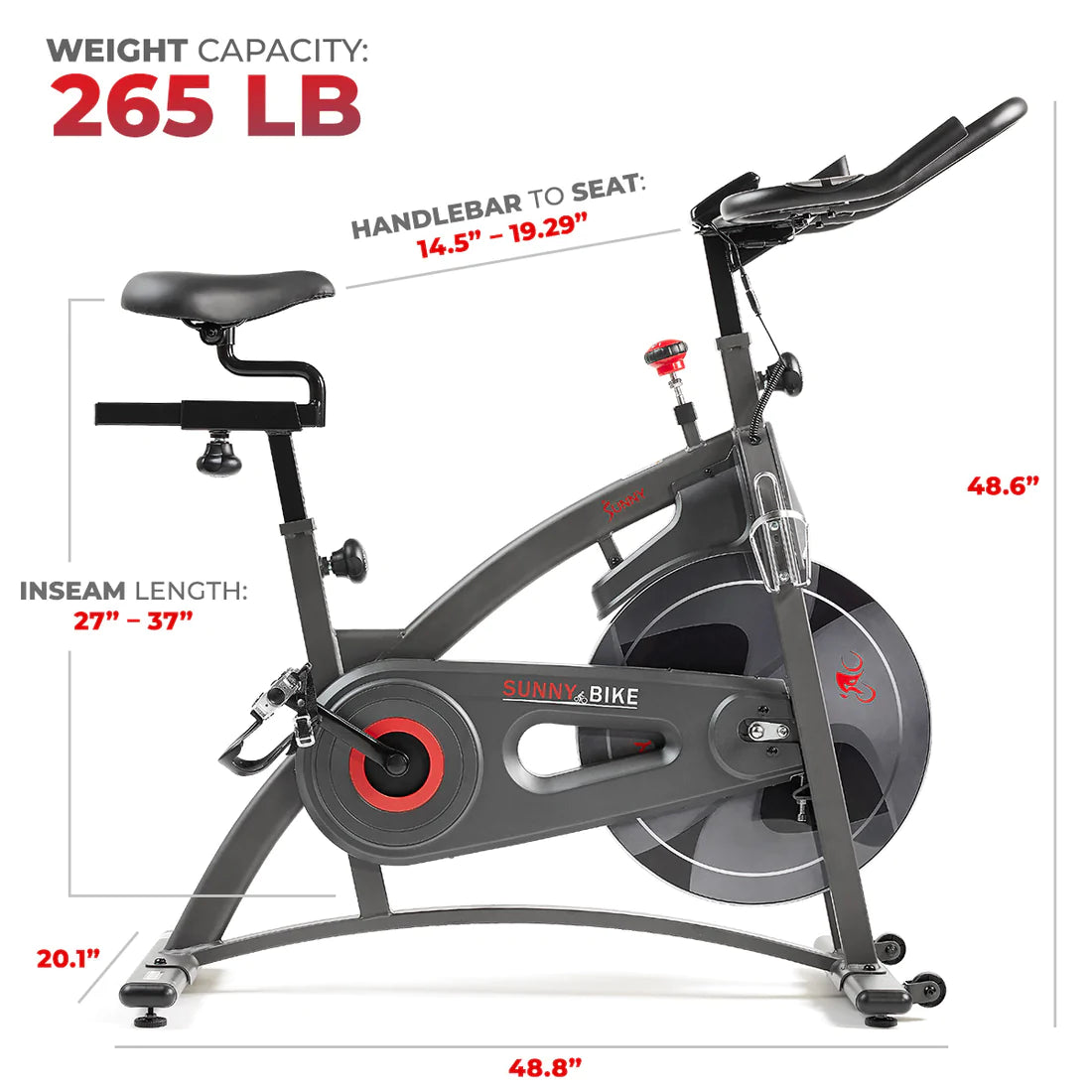 Sunny Health & Fitness Premium Magnetic Resistance Smart Indoor Cycling Bike with Quiet Belt Drive and Exclusive SunnyFit® App Enhanced Bluetooth Connectivity SF-B1877SMART