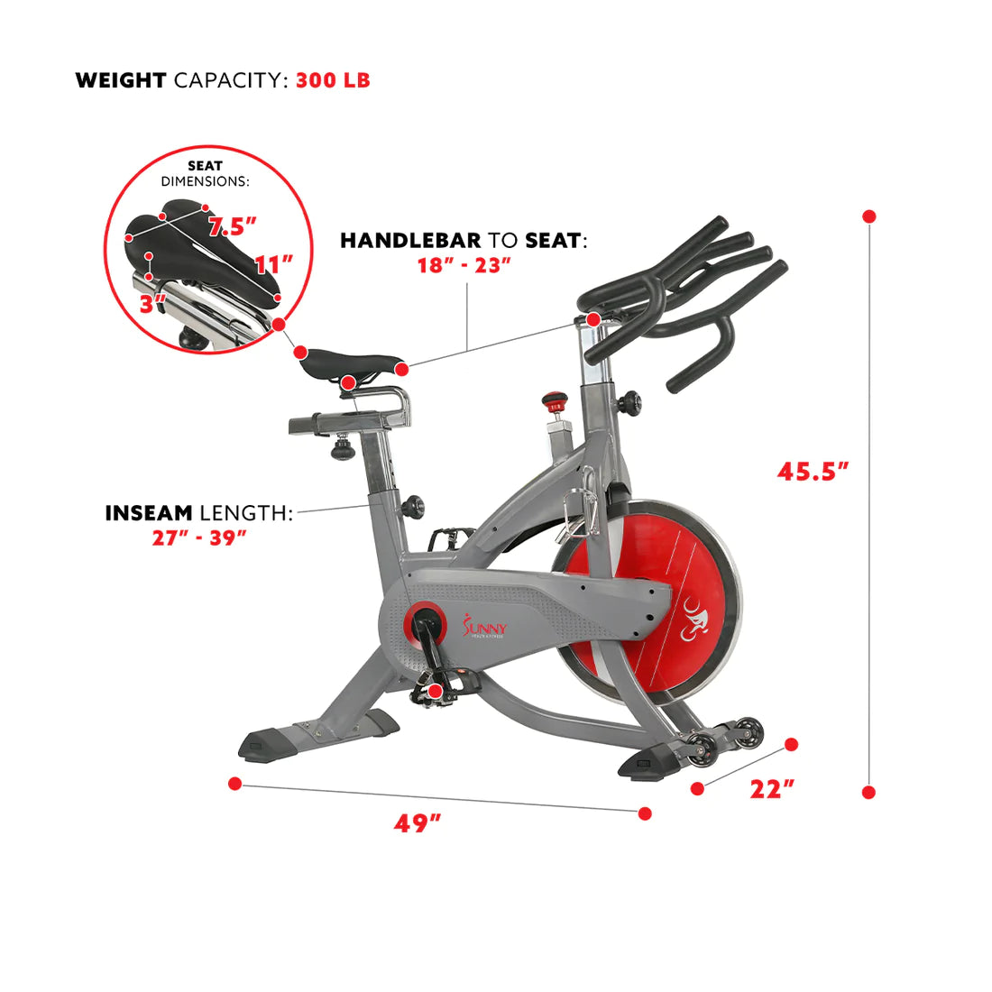 Sunny Health & Fitness AeroPro Indoor Cycling Bike - SF-B1711