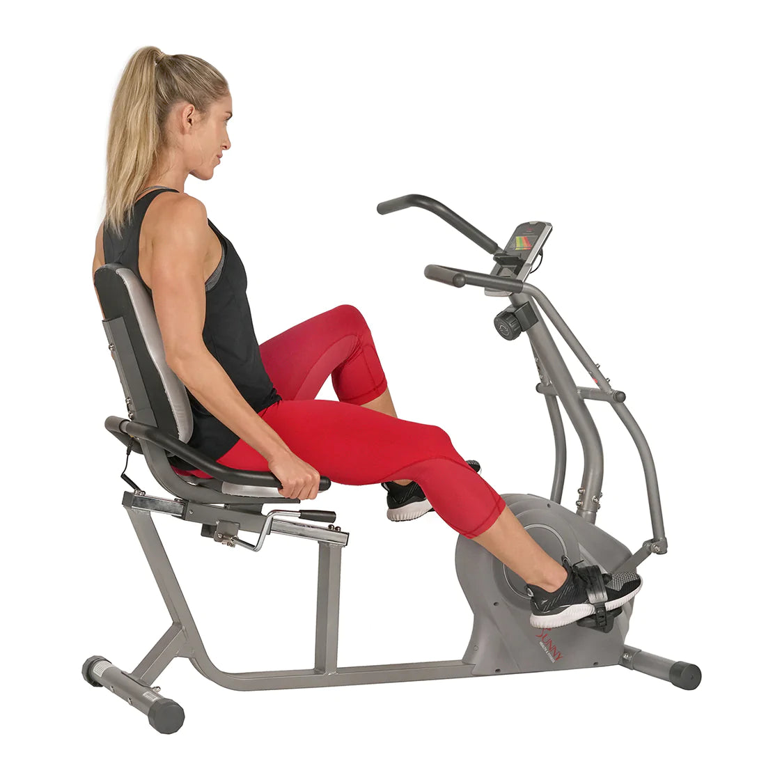 Sunny Health & Fitness Cross Trainer Magnetic Recumbent Bike with Arm Exercisers - SF-RB4936