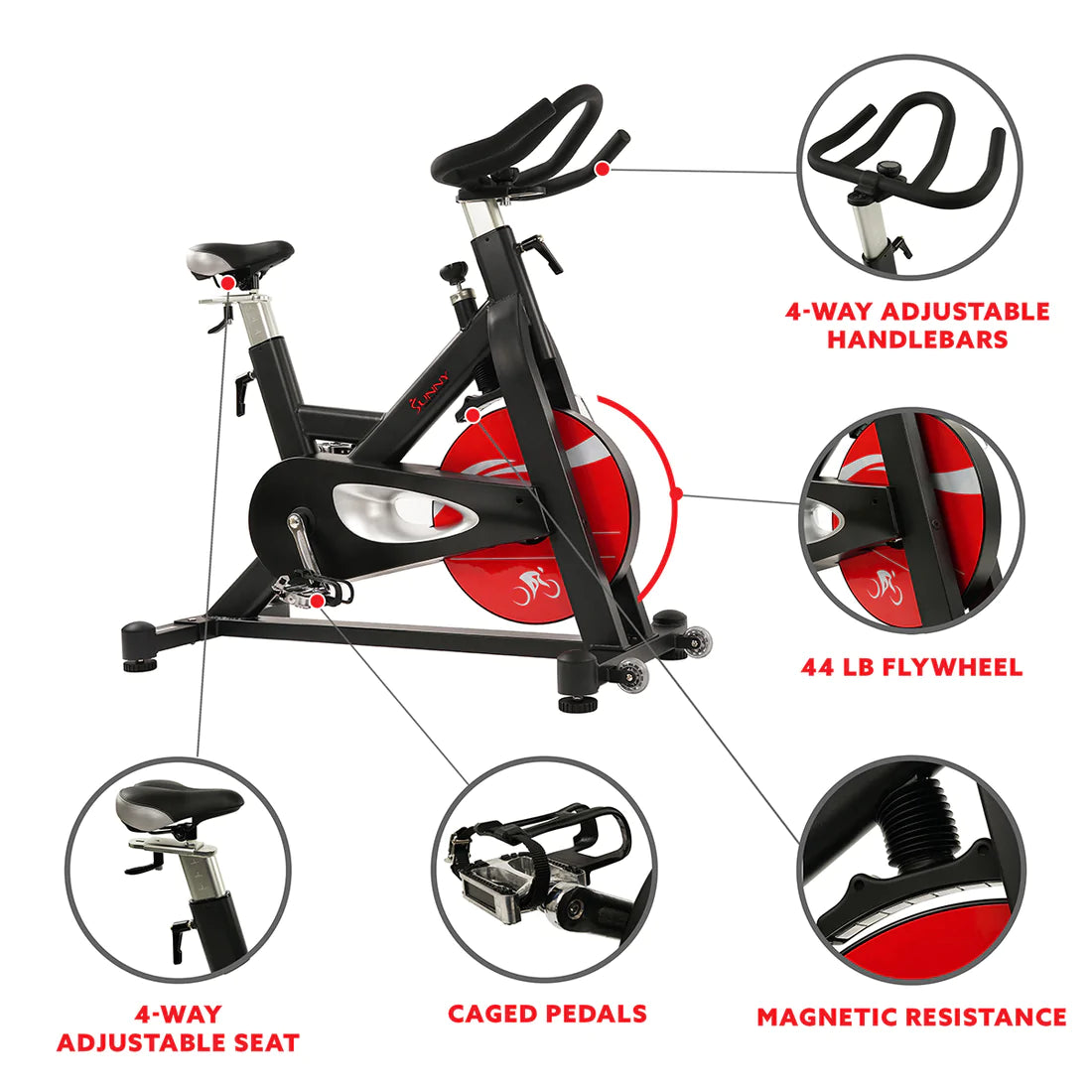 Sunny Health & Fitness Evolution Pro Magnetic Belt Drive Indoor Cycling Bike SF-B1714