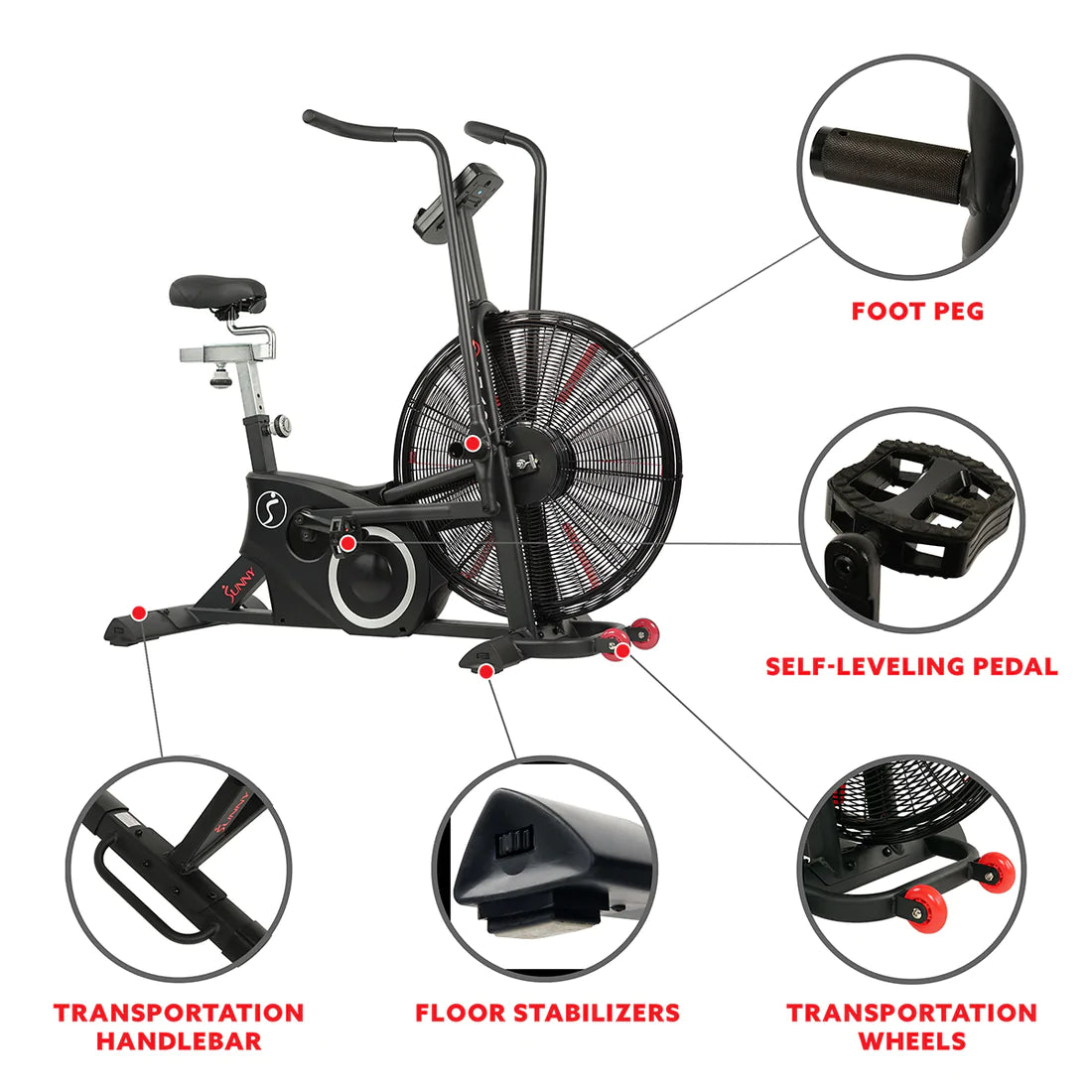 Sunny Health & Fitness Tornado LX Air Bike SF-B2729