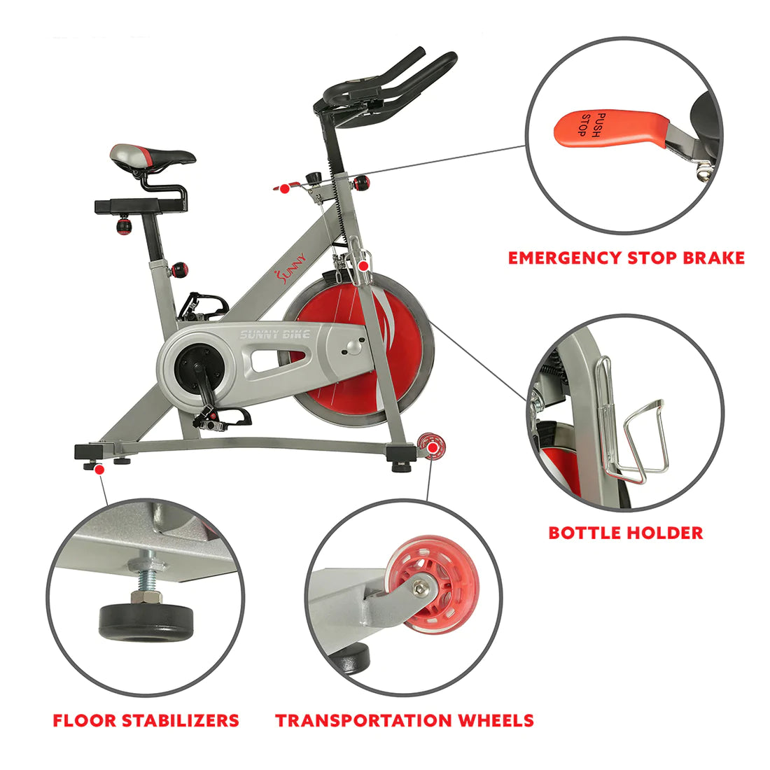 Sunny Health & Fitness Pro II Indoor Cycling Bike with Device Mount and Advanced Display – SF-B1995