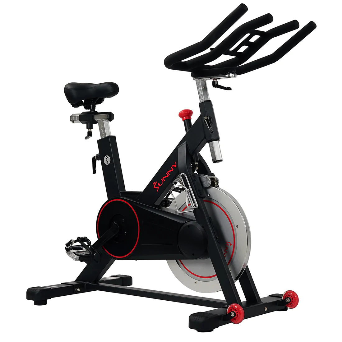 Sunny Health & Fitness Magnetic Belt Drive Indoor Cycling Bike with 44 lb Flywheel and Large Device Holder - SF-B1805