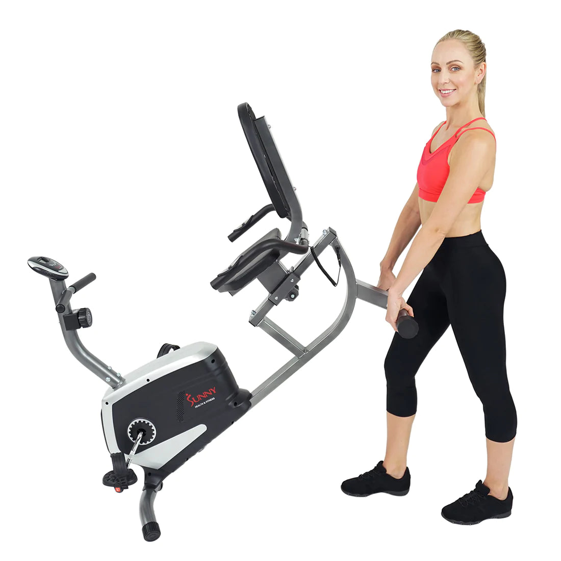 Sunny Health & Fitness Magnetic Recumbent Exercise Bike, 300 lb Capacity & Adjustable Seat SF-RB4616