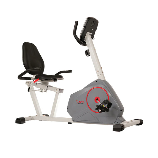 Sunny Health & Fitness Magnetic Recumbent Exercise Bike with Silent Belt Drive, Performance Monitor - SF-RB4953