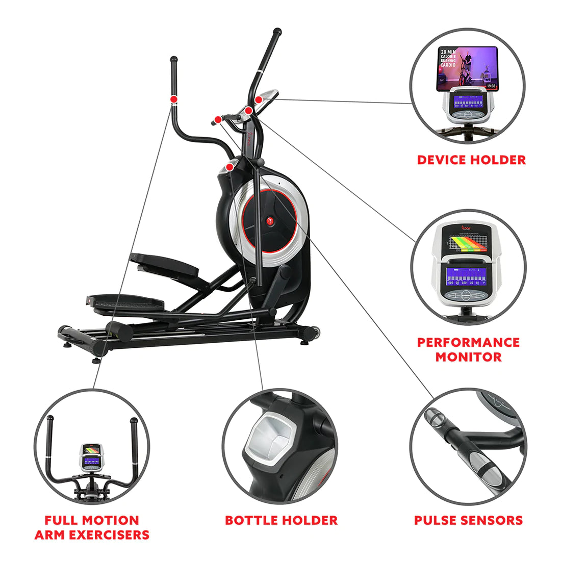 Sunny Health & Fitness Programmable Elliptical Trainer - SF-E3875
