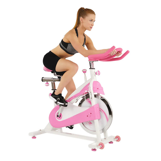 Sunny Health & Fitness P8150 Pink Belt Drive Premium Indoor Cycling Bike