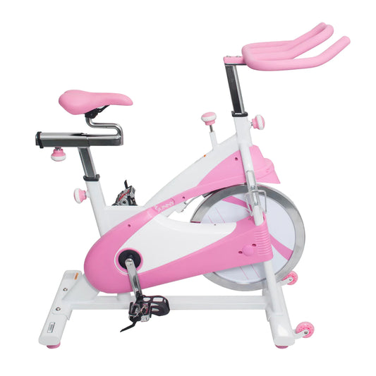 Sunny Health & Fitness P8150 Pink Belt Drive Premium Indoor Cycling Bike