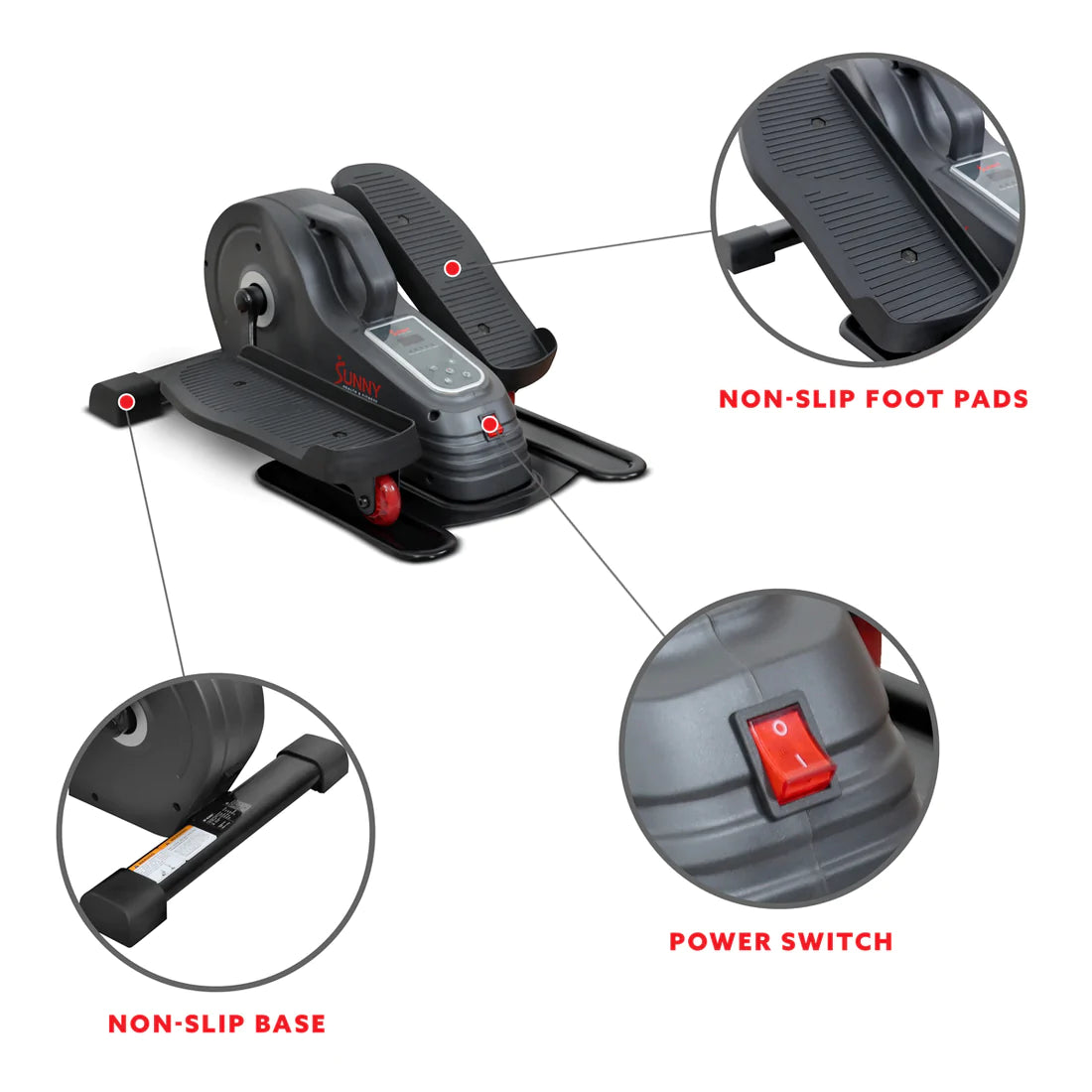 Sunny Health & Fitness SitFit Electric Motorized Under Desk Elliptical – SF-E3959