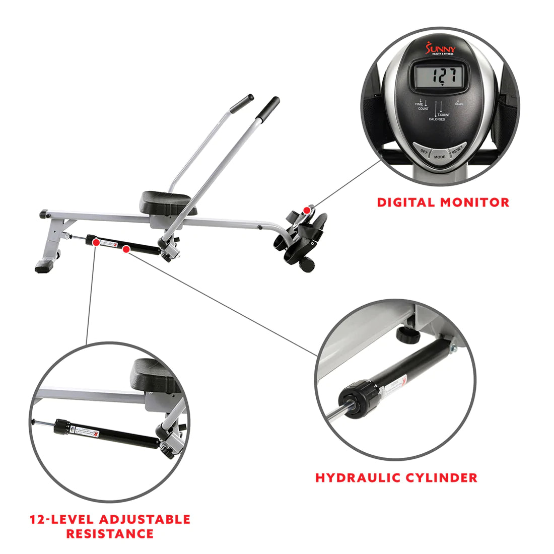 Sunny Health & Fitness Full Motion Rowing Machine SF-RW5639