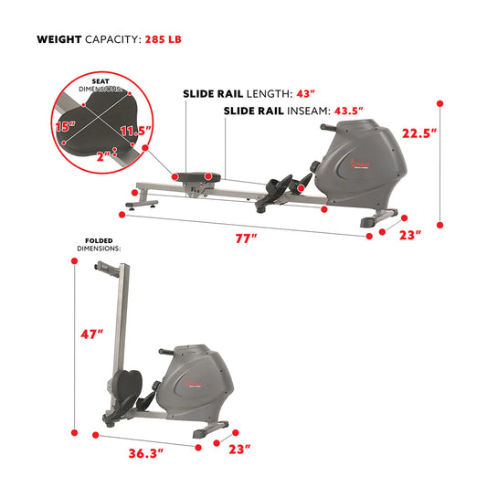 Sunny Health & Fitness SPM Magnetic Rowing Machine SF-RW5801