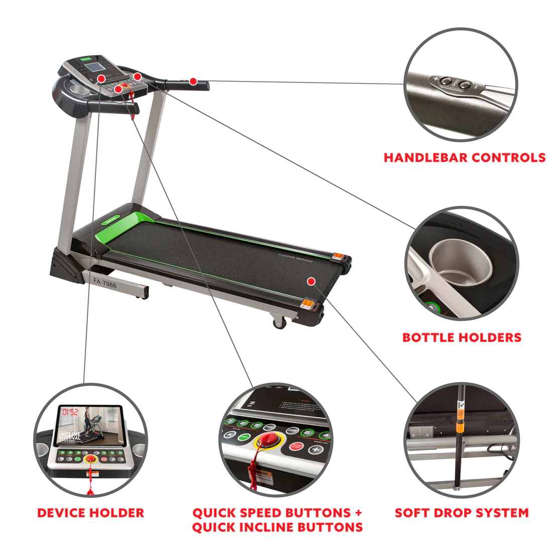 Fitness Avenue Auto Incline Treadmill FA-7966