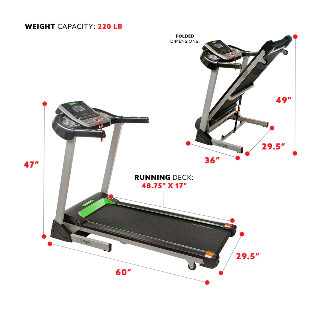 Fitness Avenue Treadmill with Manual Incline