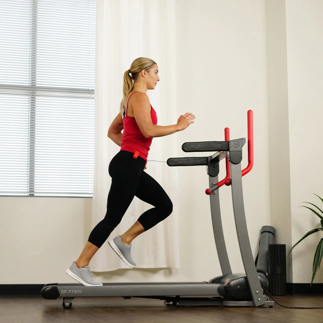 Sunny Health & Fitness Incline Treadmill with Bluetooth Speakers and USB Charging Function - SF-T7909