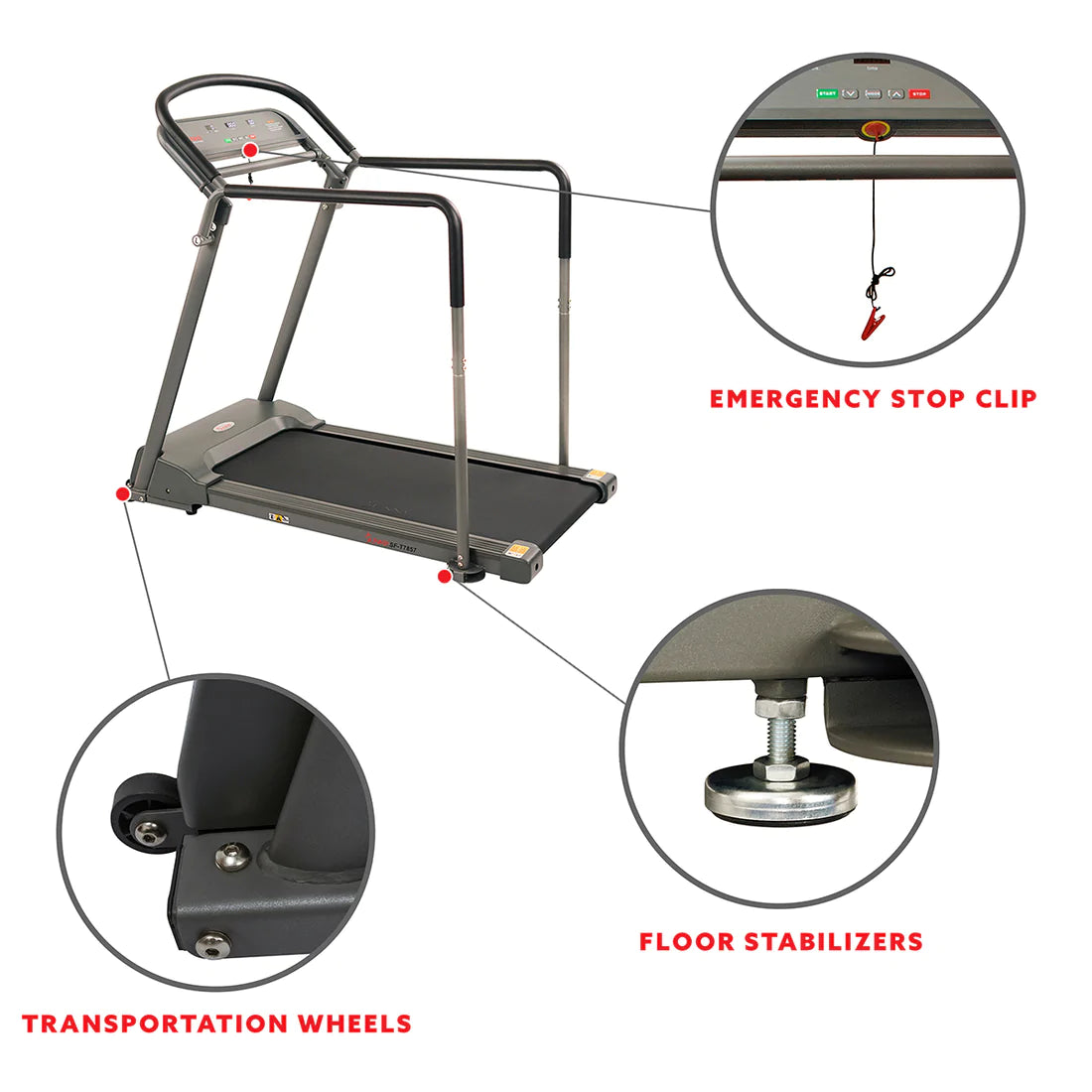 Sunny Health & Fitness Walking Treadmill with Handrail SF-T7857