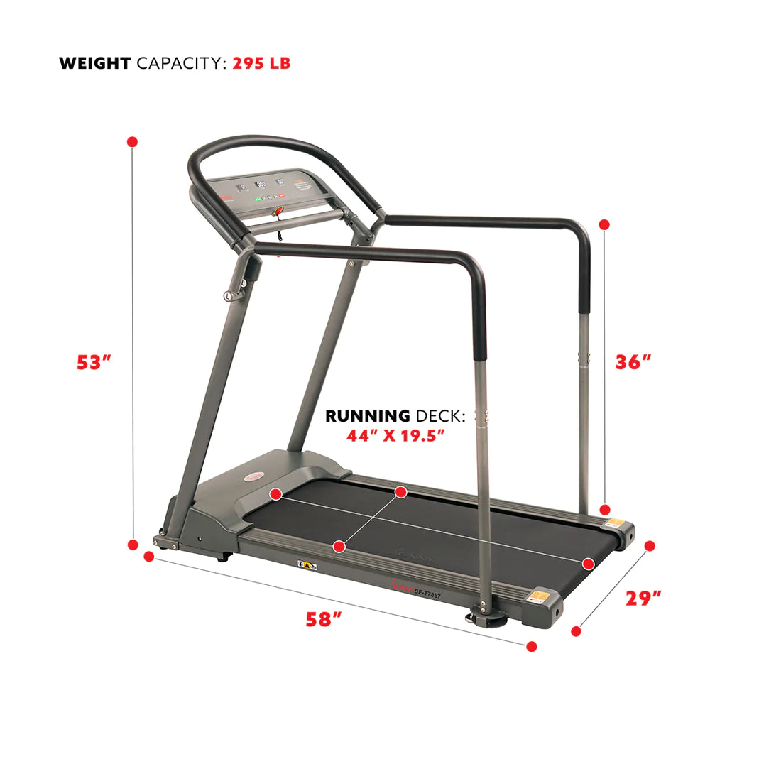 Sunny Health & Fitness Walking Treadmill with Handrail SF-T7857