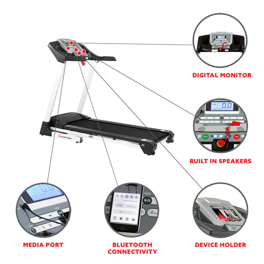 Sunny Health & Fitness SF-T7515 Smart Treadmill with Auto Incline, speakers, and Bluetooth