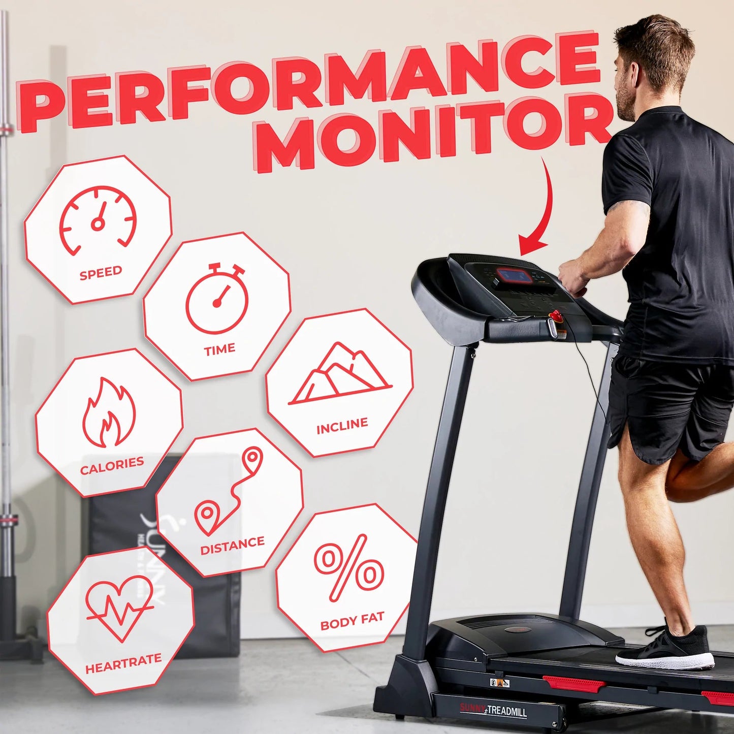 Sunny Health & Fitness Premium Folding Auto-Incline Smart Treadmill with Exclusive SunnyFit® App Enhanced Bluetooth Connectivity SF-T7705SMART