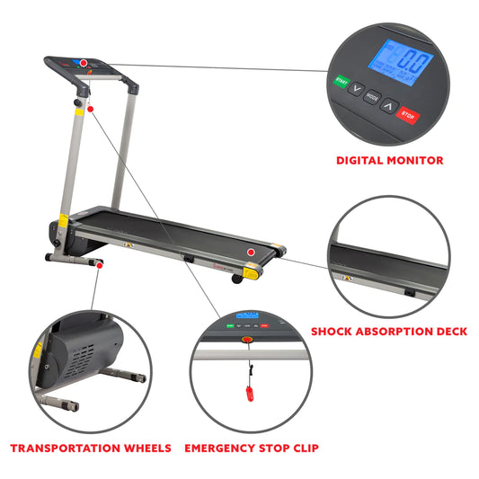 Sunny Health & Fitness SF-T7632 Space Saving Folding Treadmill